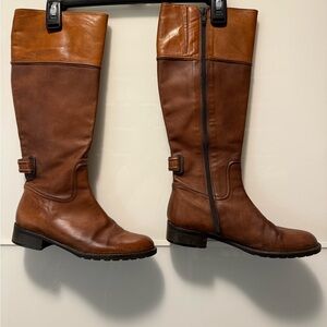 Lavorazione Artigiana Tan Leather Heeled Boots made in Italy